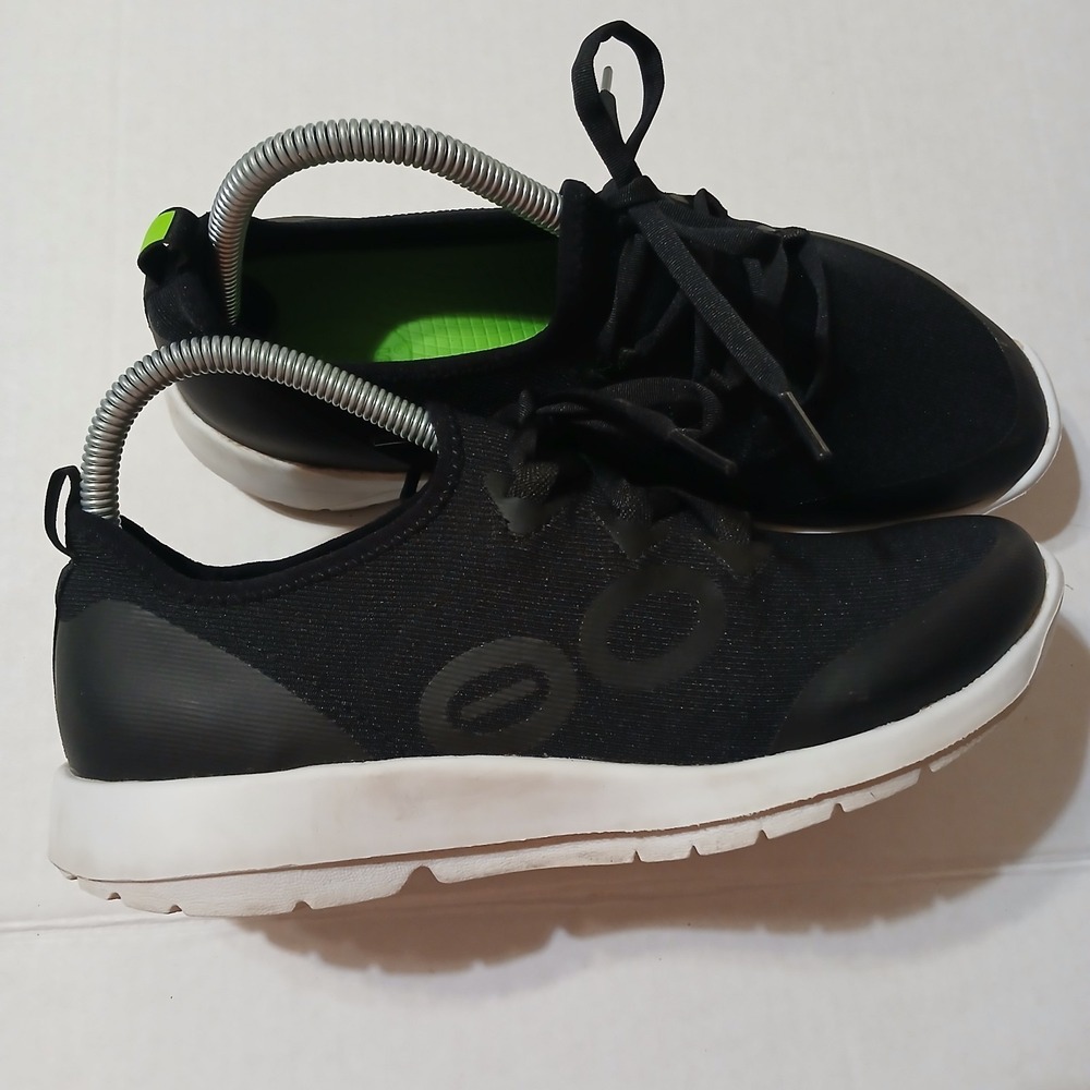 OOFOS OOmg Sport LS Womens 9 Black Low Lace Up Active Recovery Sneaker Shoes